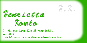 henrietta komlo business card